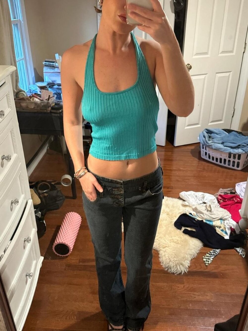 Cute blue halter top
